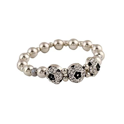 **KIFEDSLJ Crystal Sports Bracelet – Stretchable Elastic Beaded Bracelet with Metal Balls for Basketball, Volleyball, Baseball, Football & Soccer Fans – Unisex Jewelry for Women & Men – Perfect for Games, Workouts & Casual Wear**