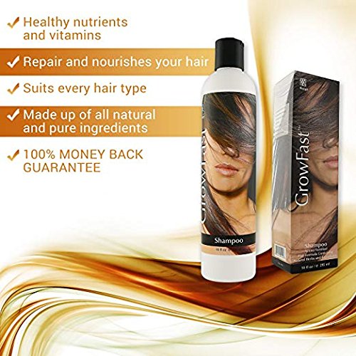 Growfast Hair Growth Shampoo & Conditioner Set - 2 Shampoos & 1 Conditioner (3 Bottles) for Thicker, Longer Hair - Perfect for Daily Hair Care & Scalp Nourishment