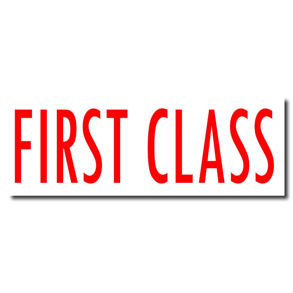 Self-Inking First Class Shipping Stamp with Black Ink - 1/2 x 1-1/2 - Perfect for Shipping Coordinators & Efficient Mailing Tasks | Professional Office Use, Package Labeling & Document Stamping