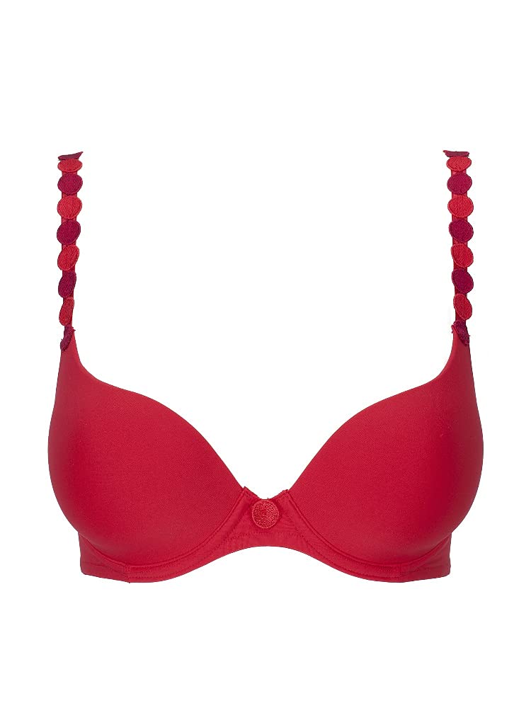 Women's Tom Convertible Strapless Bra 34C Scarlet Red - Seamless Comfort for Wedding, Evening Gowns & Special Occasions
