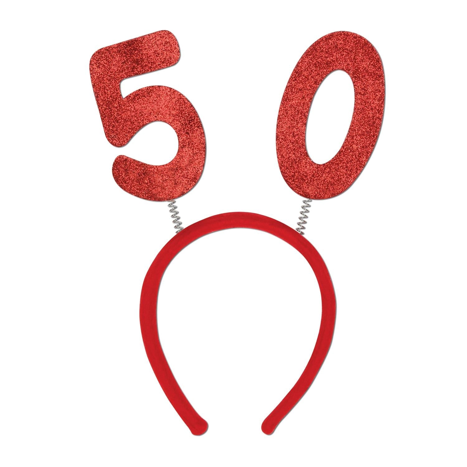 12 Pack Beistle 50th Birthday Party Glittered Boppers - Gold & Silver Foil Balloons for Anniversary Celebrations, Graduation Parties & Special Events Decorations