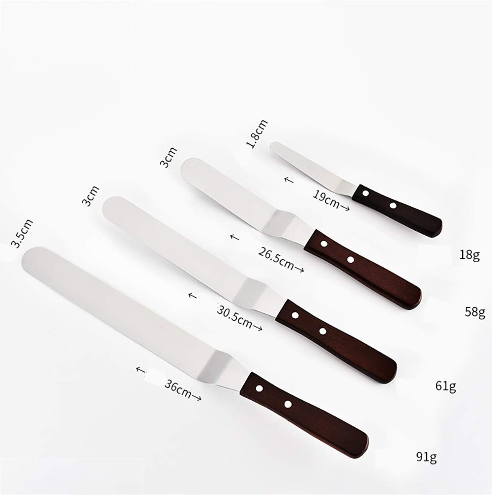 Premium Stainless Steel Offset Icing Spatula - Wooden Handle Cake Decorating Tool for Smooth Frosting & Baking - Perfect for Cakes, Cupcakes, Cookies & Dessert Decorating