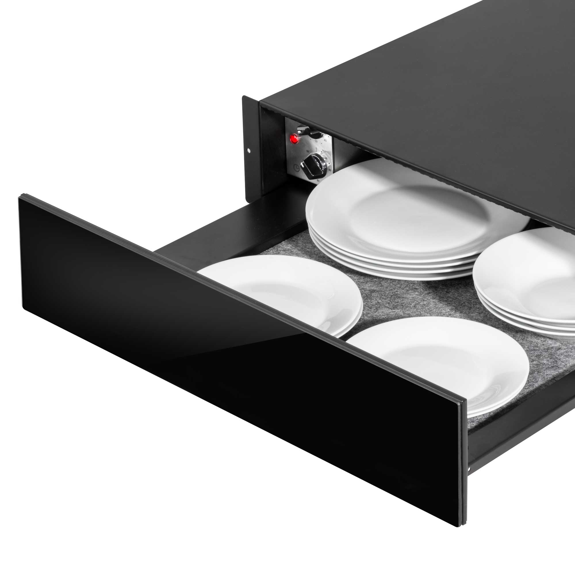 Baridi 60cm Built-In Warming Drawer with Push-to-Open & Anti-Slip Mat - Black DH201 - Perfect for Kitchens, Restaurants, and Buffets to Keep Food Warm