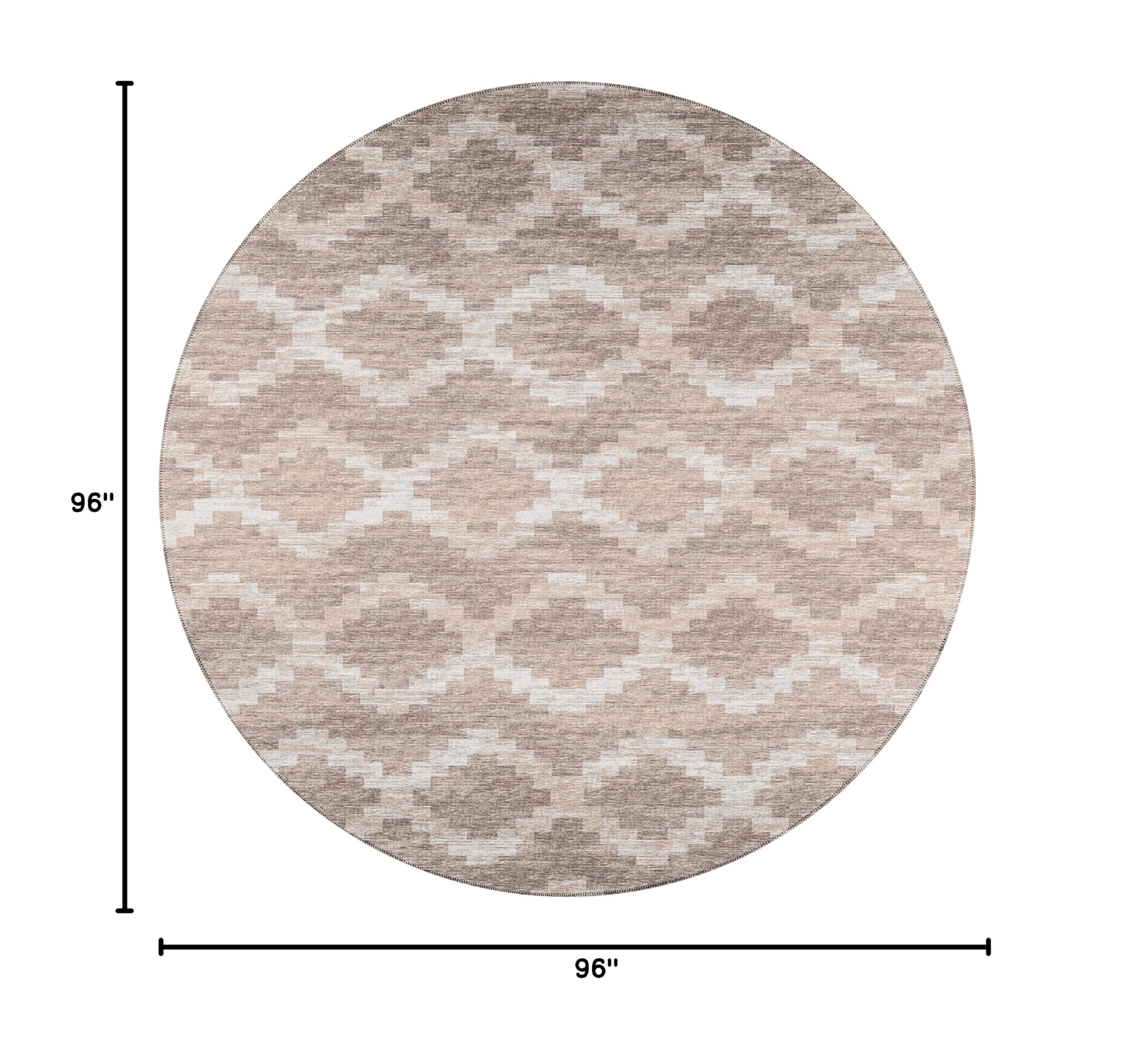 Addison Rugs Yuma AYU39 Tan 8' x 8' Square Area Rug - Soft & Durable for Living Room, Bedroom, or Office Decor