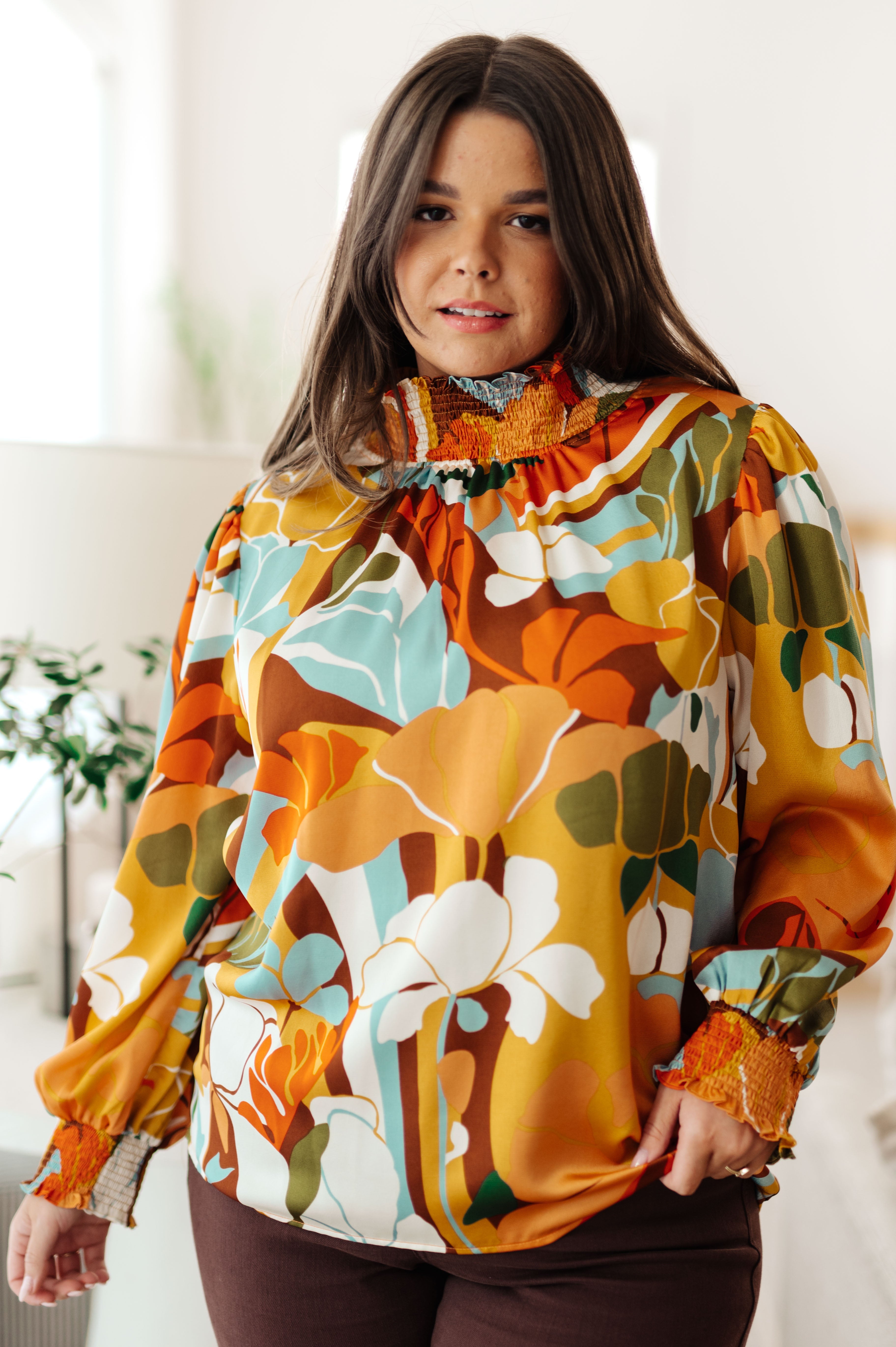 All Together Now Mock Neck Blouse - Women's Elegant Long Sleeve Tops for Work, Office & Casual Wear | Perfect for Business Meetings, Date Nights & Fall Layering