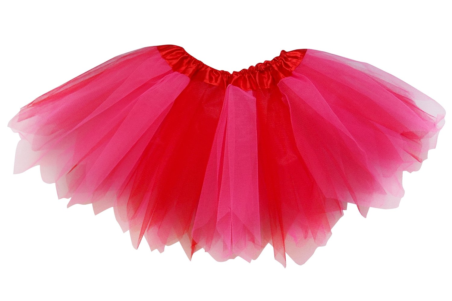Neon Pink & Red Fairy Tutu Skirt for Adults & Kids - Halloween Costume, Princess Dress Up for Parties, Cosplay & Photo Shoots