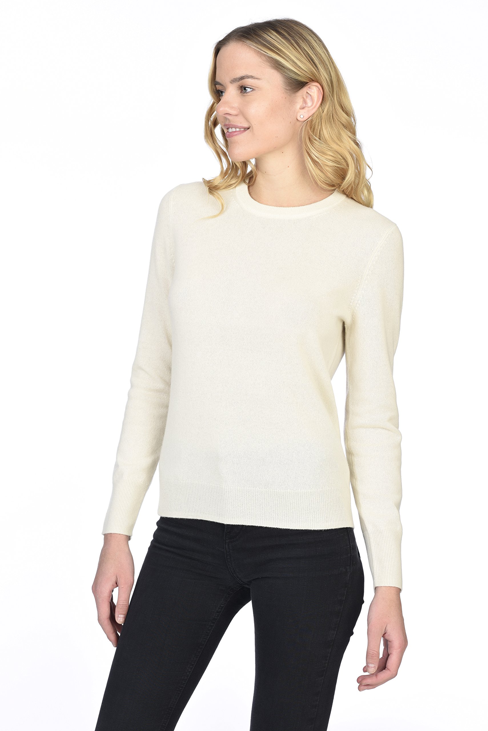 100% Pure Cashmere Women's Crewneck Sweater - Soft & Warm Long Sleeve Pullover for Women | Perfect for Office, Travel & Casual Wear