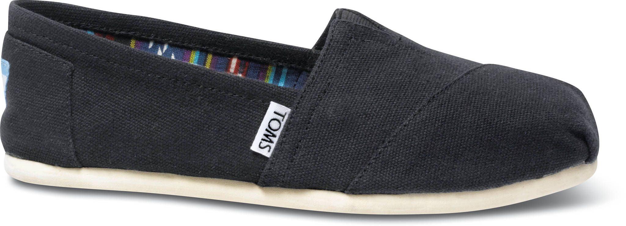TOMS Black Canvas Classic Slip-On Shoes for Men & Women | Comfortable Casual Loafers for Everyday Wear | Perfect for Work, Travel & Outdoors