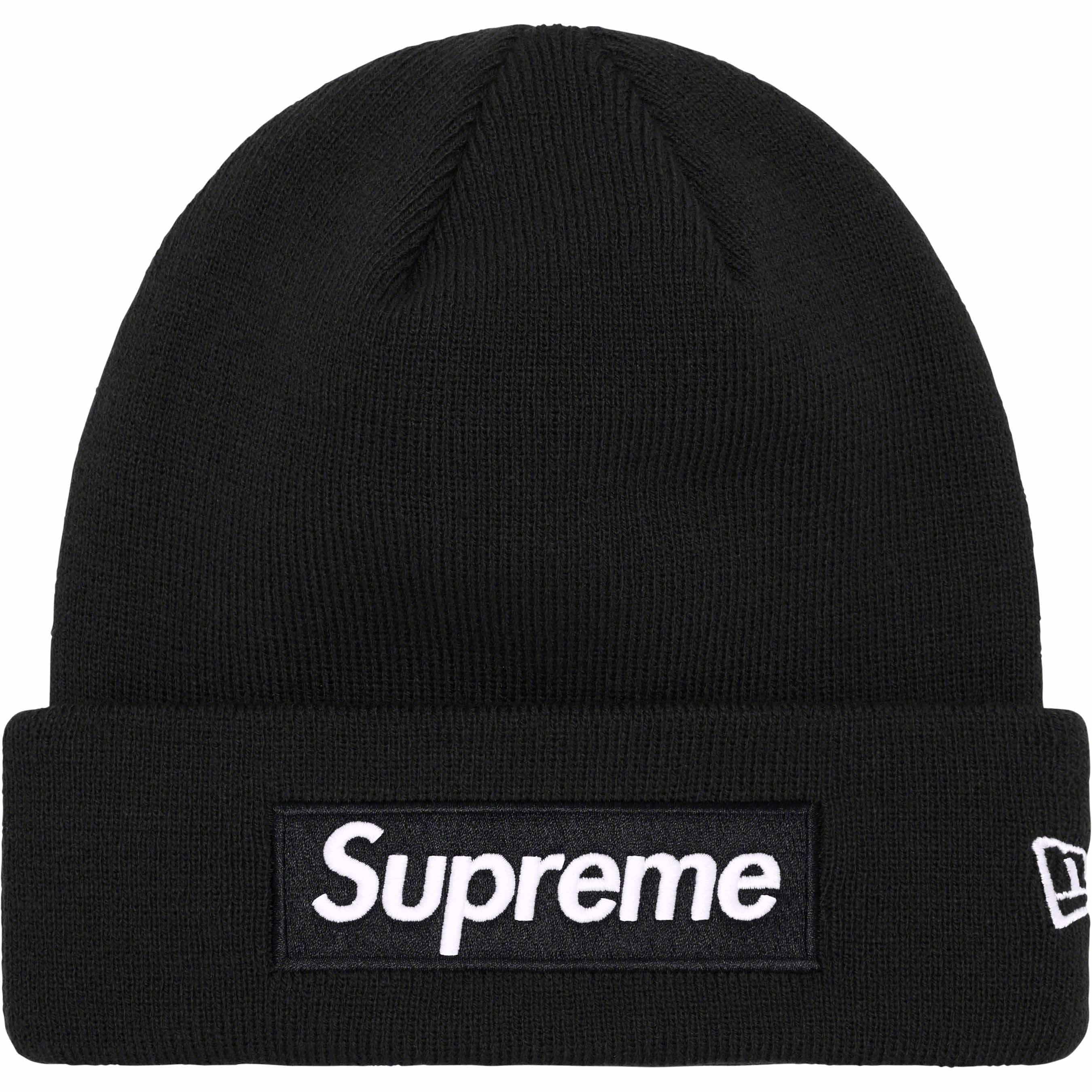 Supreme New Era® Box Logo Beanie - Black Winter Hat for Men & Women - Perfect for Cold Weather, Streetwear Fashion & Outdoor Activities
