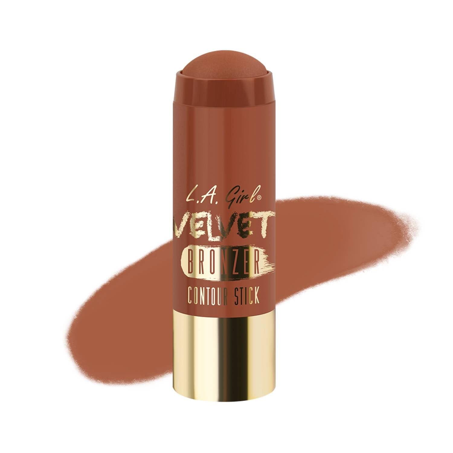 LA Girl Velvet Contour Bronzer Stick - Creamy Matte Bronzer for Face Contouring, Suede Shade, 5.8g - Perfect for Everyday Makeup & Professional Contouring Looks