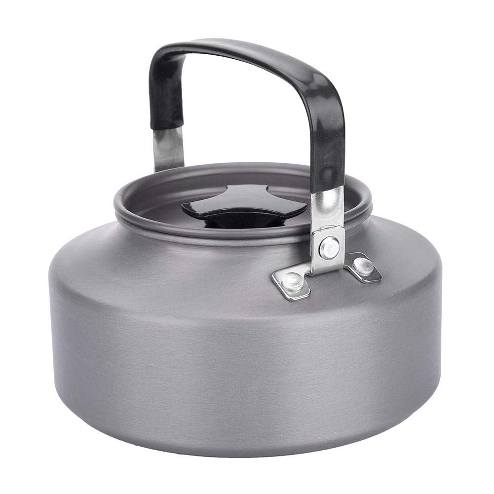 Portable Camping Tea Kettle - Stainless Steel Travel Tea Pot for Outdoor Adventures, Hiking, Backpacking & Home Kitchen Use (Black) - Perfect for Campfire Brewing & RV Trips
