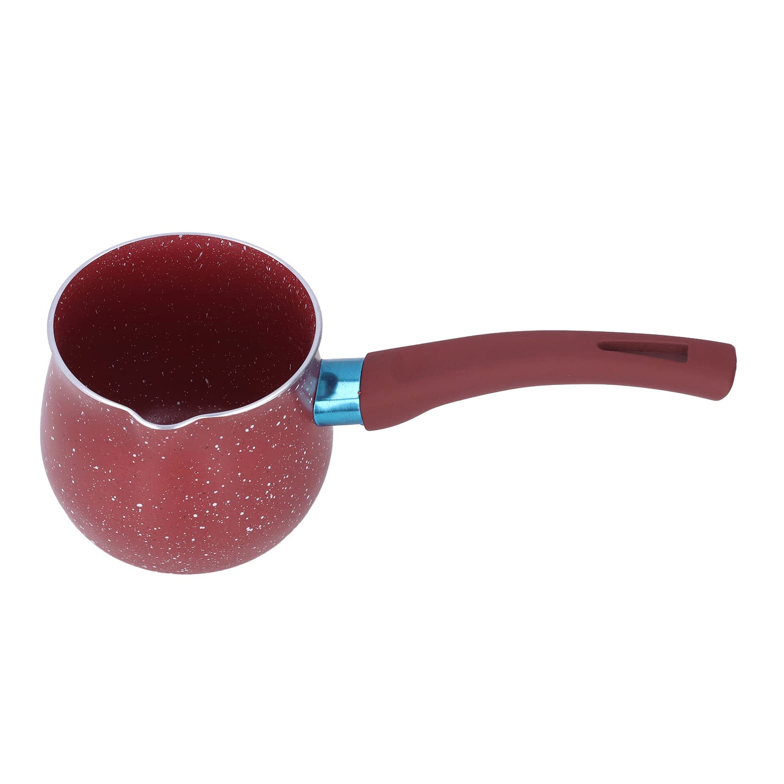 Tgoon Small Milk Pot - 3.5 Inch Non-Stick Aluminum Alloy Saucepan with Single Handle for Coffee, Gravy, Butter & More - Perfect for Kitchen, Camping & Dorm Use (Red)