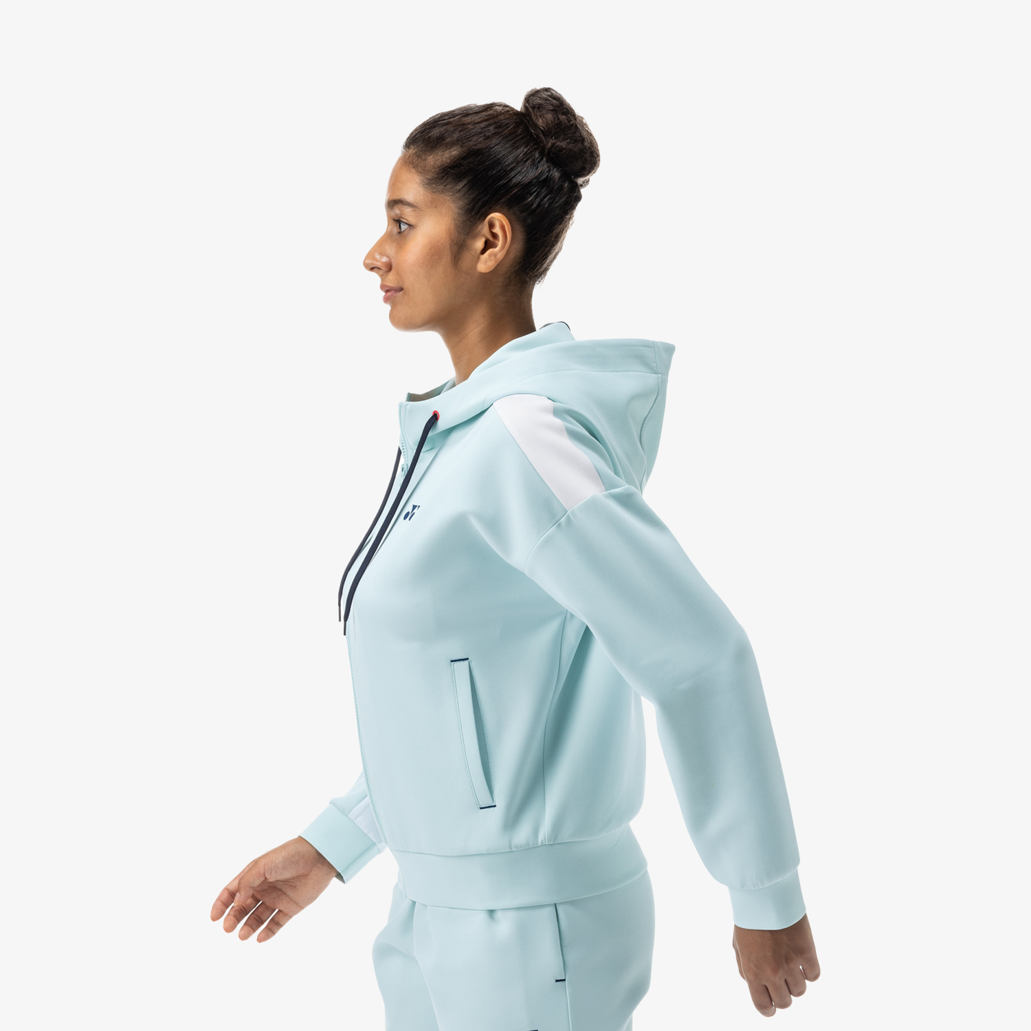 Yonex Women's 57080 Crystal Blue Sweat Hoodie - Lightweight Fleece Pullover for Tennis, Running & Gym Workouts