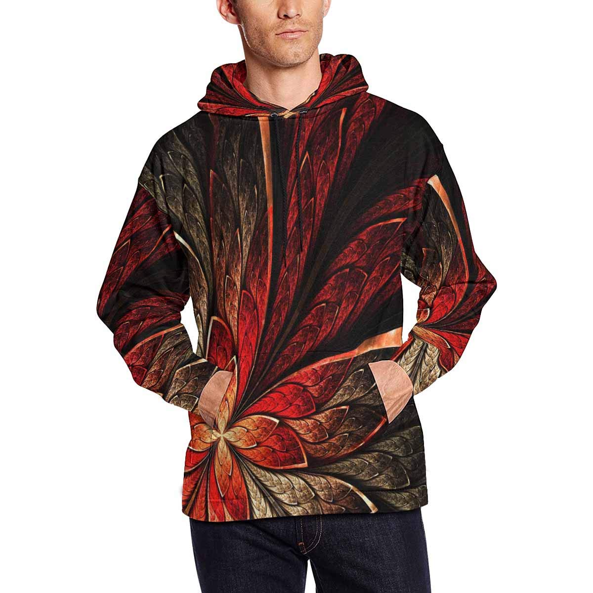 InterestPrint Men's Hoodie - Comfortable Sport Sweatshirt for Running, Gym & Casual Wear | Lightweight Pullover with Kangaroo Pocket