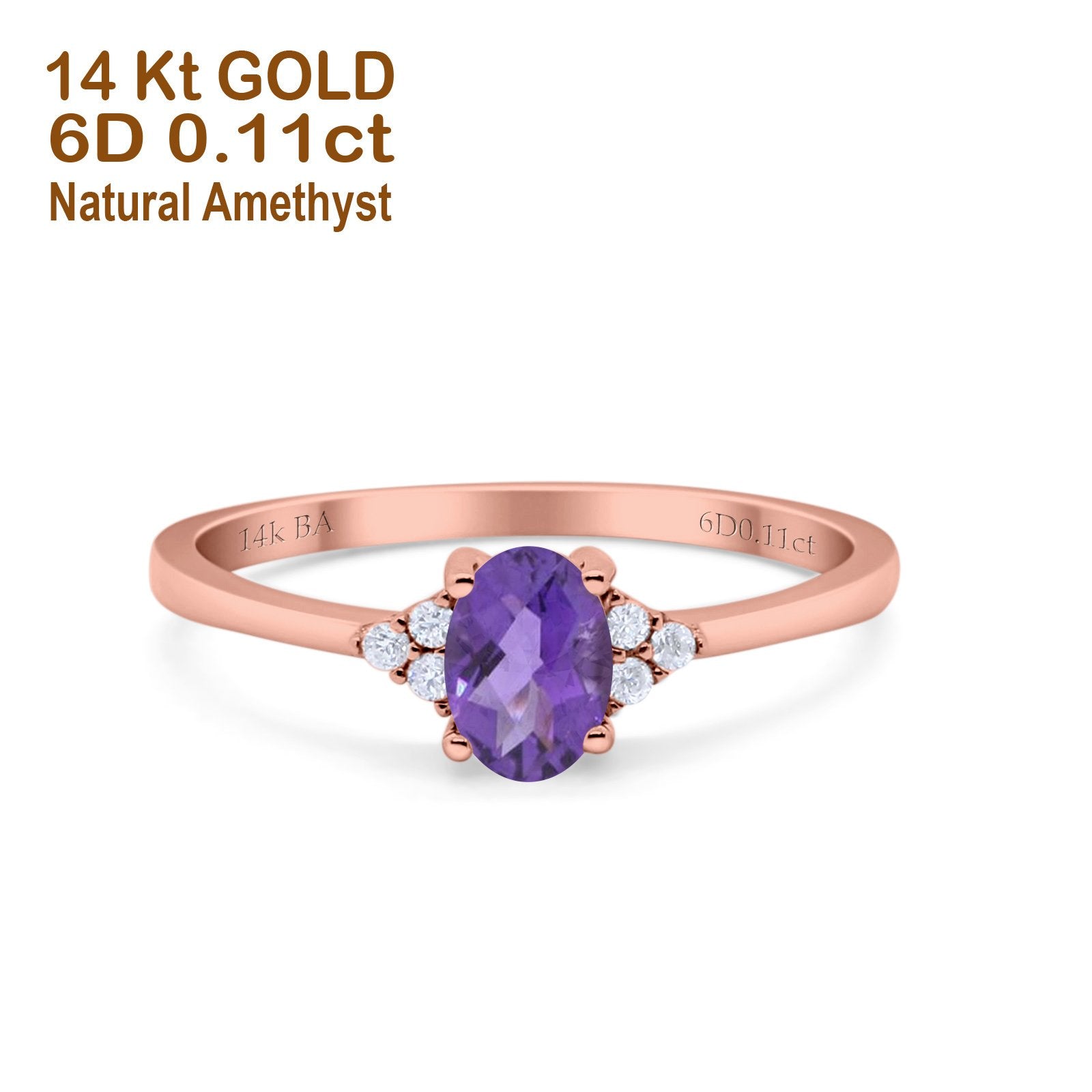 14K Gold 0.87ct Art Deco Oval 7mmx5mm G SI Diamond Engagement Ring for Women - Elegant Wedding Band, Anniversary Gift, Promise Jewelry for Brides & Fiancées