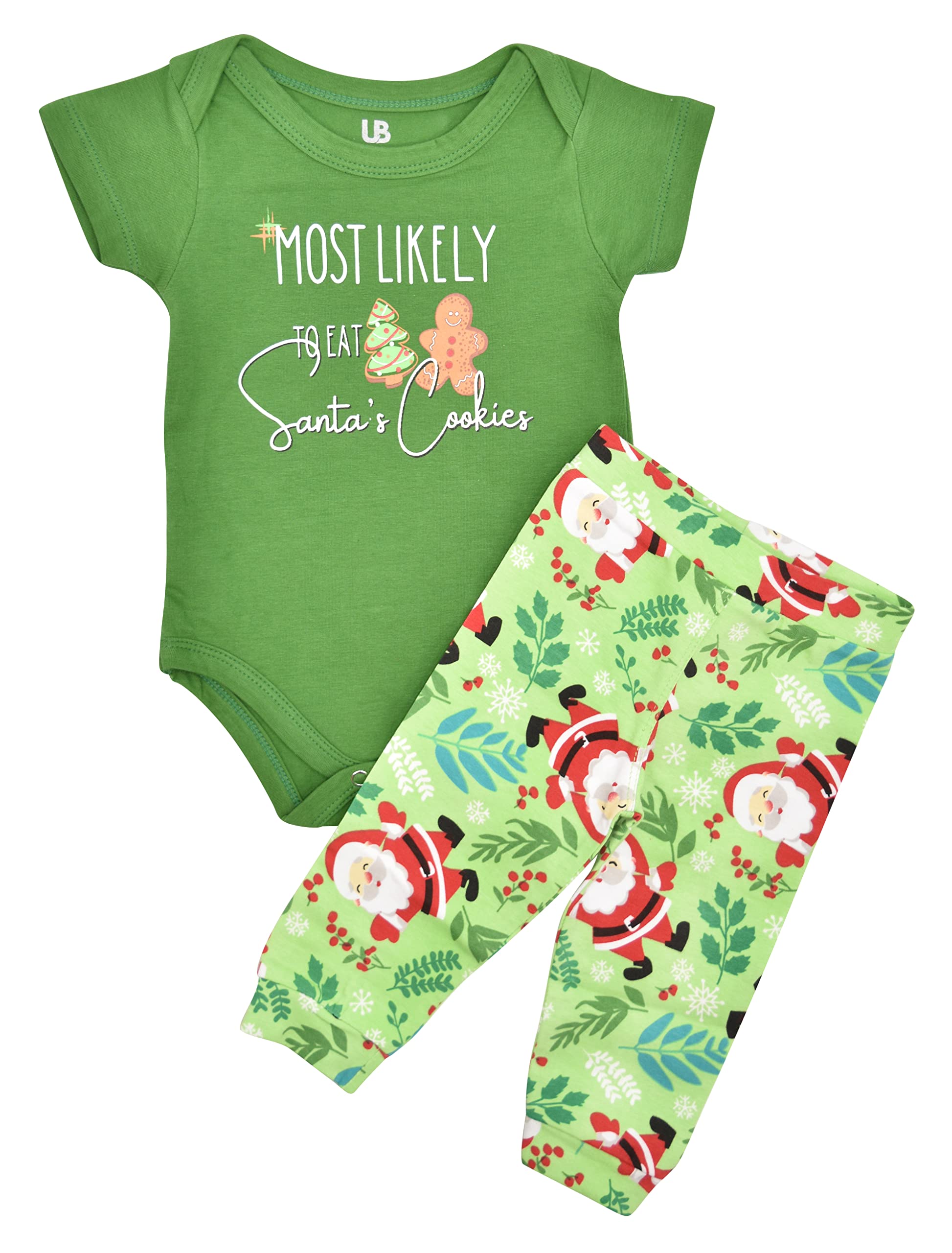 Adorable Unisex Baby Layette Set - 'Most Likely to Eat Santa's Cookies' Holiday Outfit | Perfect for Christmas Photos, Newborn Gifts & Festive Family Gatherings