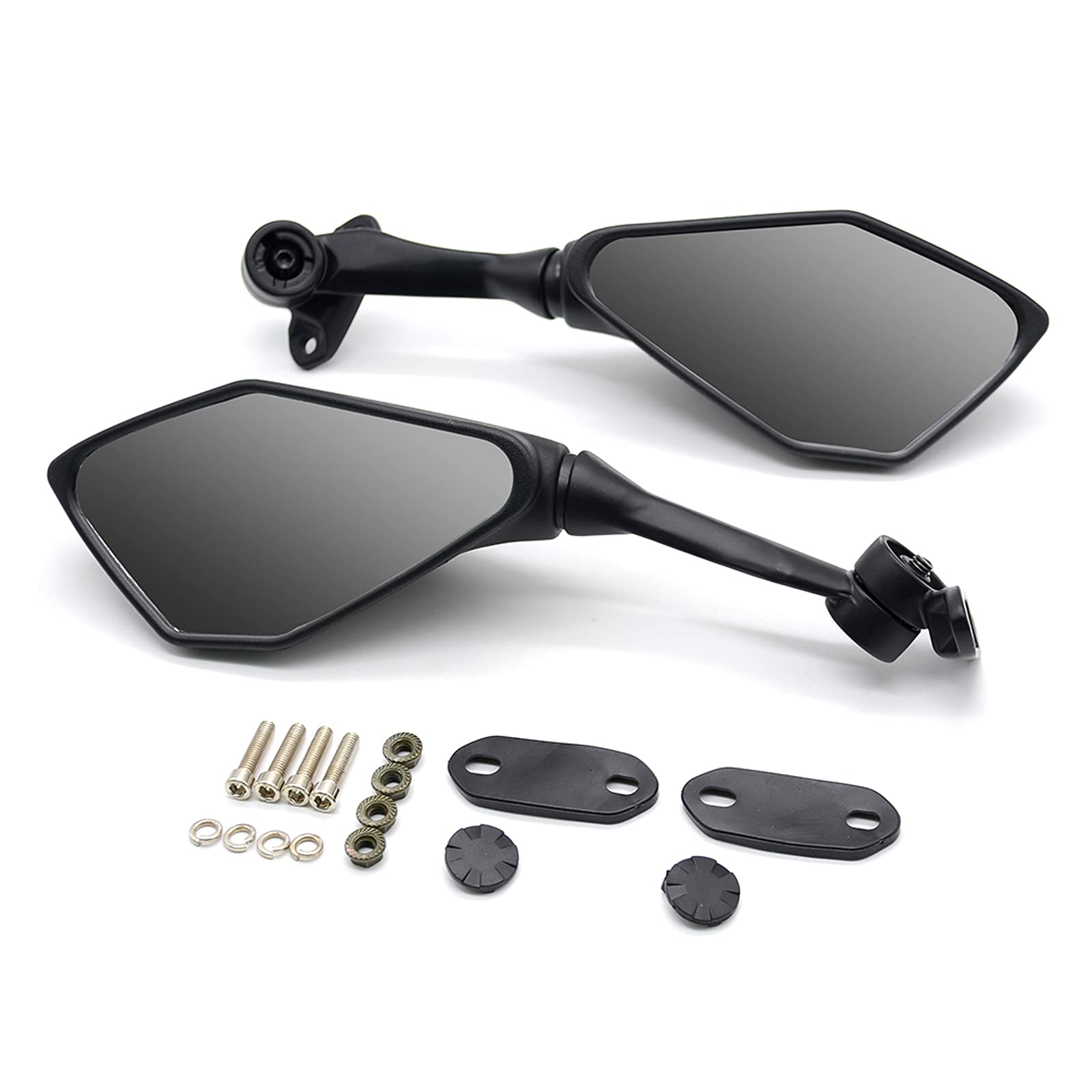 Mamiko Universal Motorcycle Rear View Mirrors - Compatible with Kawasaki Ninja 400 (2018-2021), Ninja 250 (2011-2018), ZX6R, ZX636, 650, 300R & EX300 ABS - Durable Replacement Side Mirrors for Enhanced Safety & Visibility on Road Trips