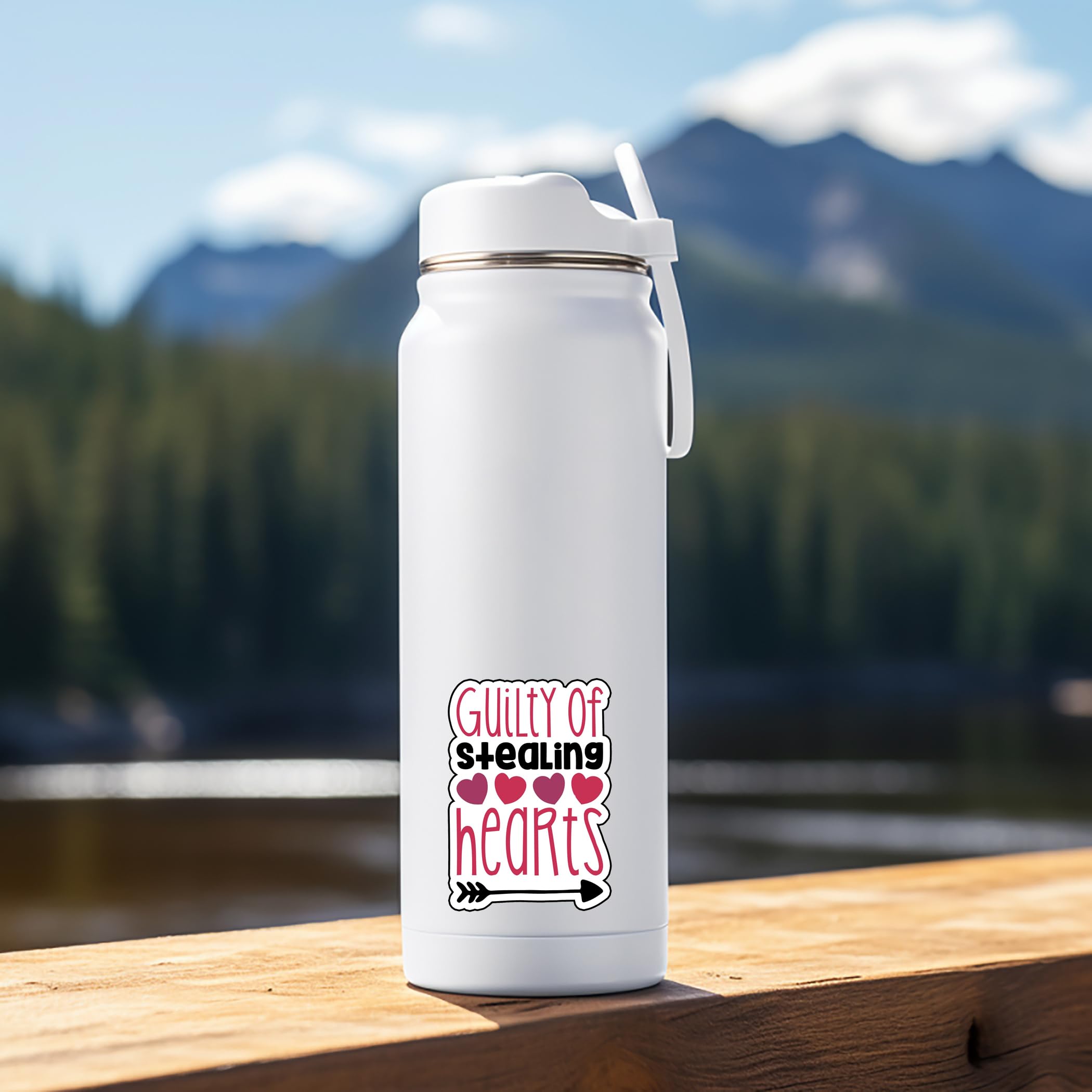 Guilty of Stealing Hearts 6-Inch Vinyl Decal Sticker - Durable Waterproof Weatherproof Adhesive for Laptops, Cars, Water Bottles, Notebooks | Perfect for DIY Decor, Personalizing Devices & Gifts