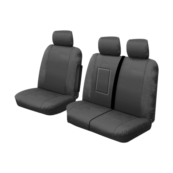 Custom Fit Canvas Front Seat Covers for Ford Transit Custom VN/VO (2013-2023) - Durable Charcoal Gray Car Seat Protectors | Perfect for Work Vans, Delivery Drivers & Commercial Vehicles