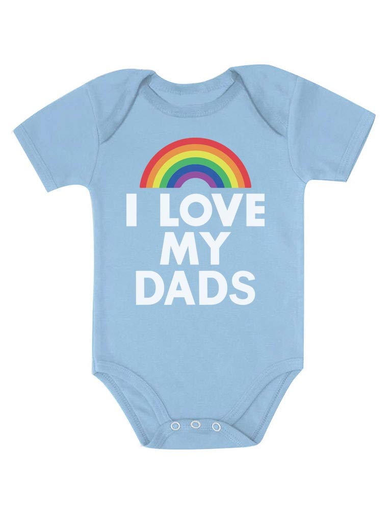 LGBT Pride Baby Bodysuit - I Love My Dads Outfit for Father's Day | Cute Infant Onesie for Gay Parents & Rainbow Family Celebrations