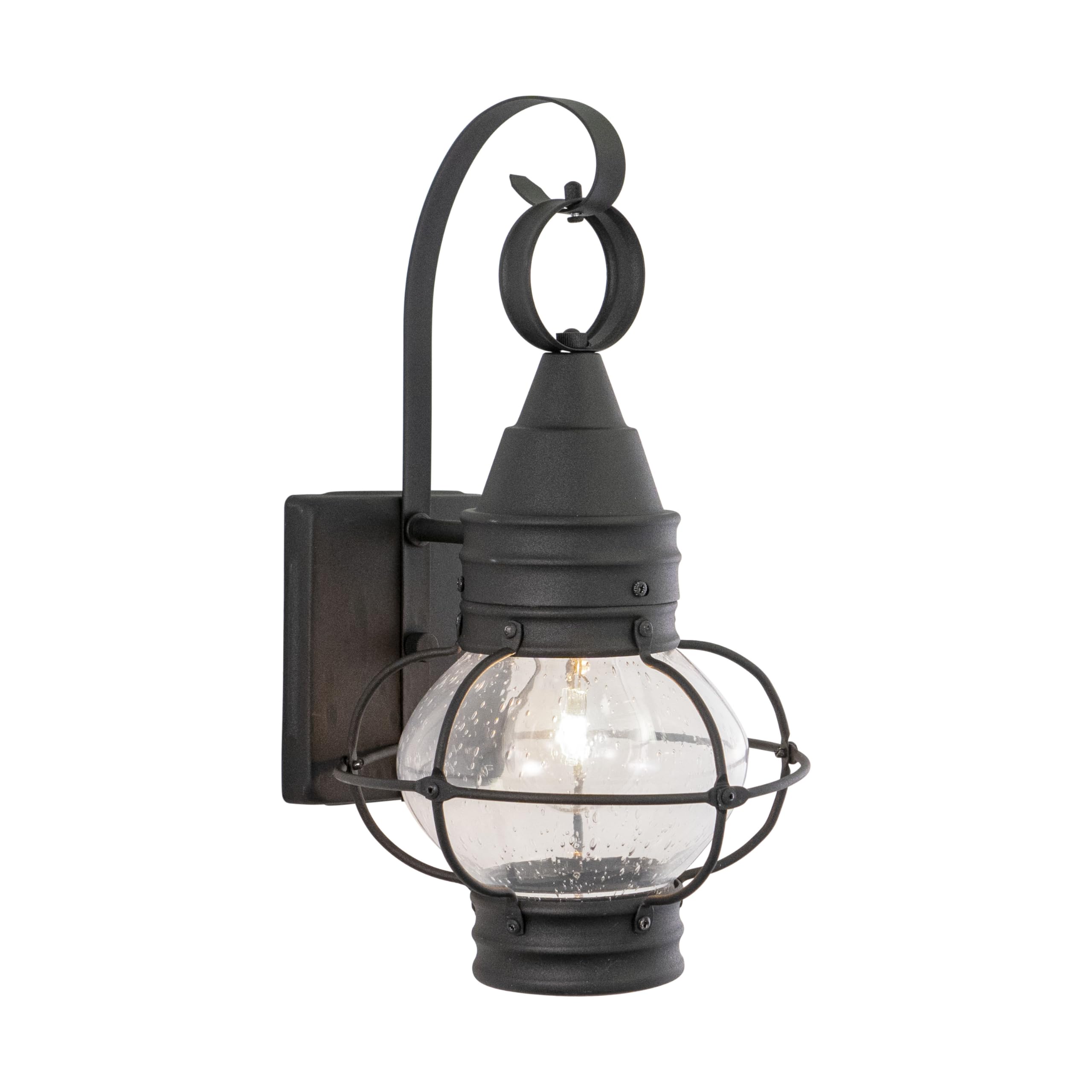 VAXCEL Chatham 1-Light Black Coastal Outdoor Wall Lantern with Clear Glass - Perfect for Porch, Patio, Garden & Beach House Lighting