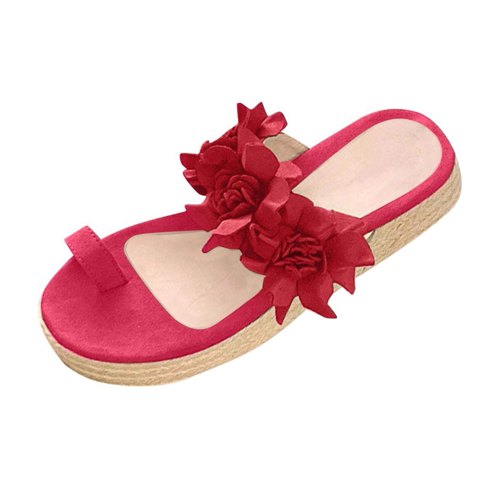 Women's Casual Summer Sandals - Slip On Platform Slippers with Floral Design for Daily Wear | Perfect for Beach, Vacation, and Outdoor Activities