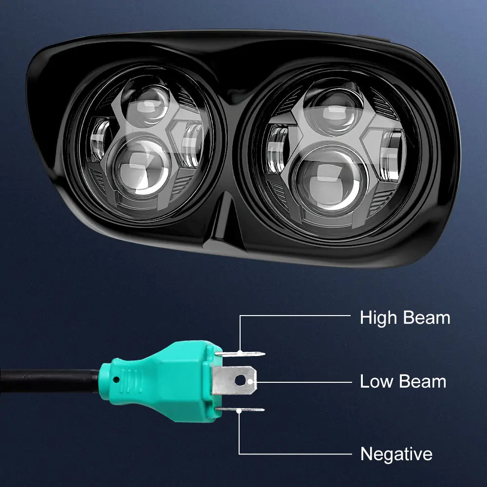 High-Performance Dual LED Headlight for Harley Road Glide 2004-2013 - Brighter & Safter Night Riding - Perfect for Cruising & Long-Distance Motorcycle Tours