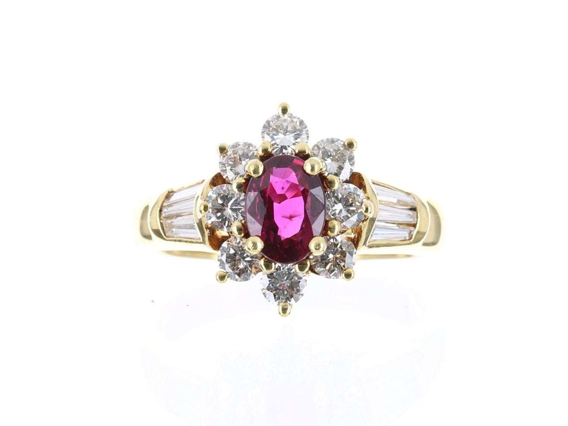 2.06 Carat 18K Gold Ruby and Diamond Cocktail Ring for Women - Elegant Party Jewelry, Anniversary Gift, Evening Wear Accessory