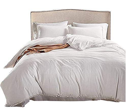 Premium Queen Size Solid White Duvet Cover Set - Soft & Breathable Bedding for Comfortable Sleep - Perfect for Master Bedrooms, Guest Rooms & Hotels