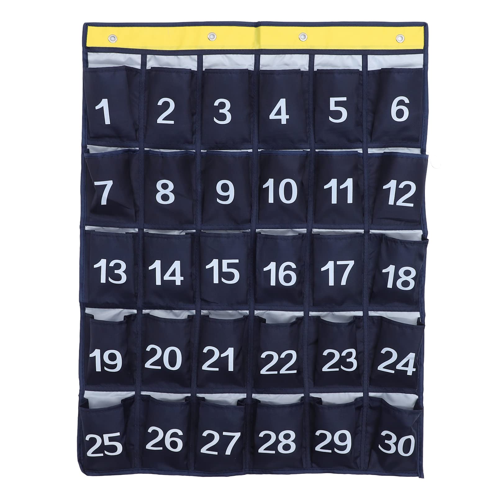 Operitacx Black Iron Alloy Hanging Mobile Phone Storage Bag - Numbered Pocket Chart for Teachers, Calculator Holder & Headset Stand - Perfect for Classroom Organization, Home Door Storage, and Earphone Management (100 Pockets)