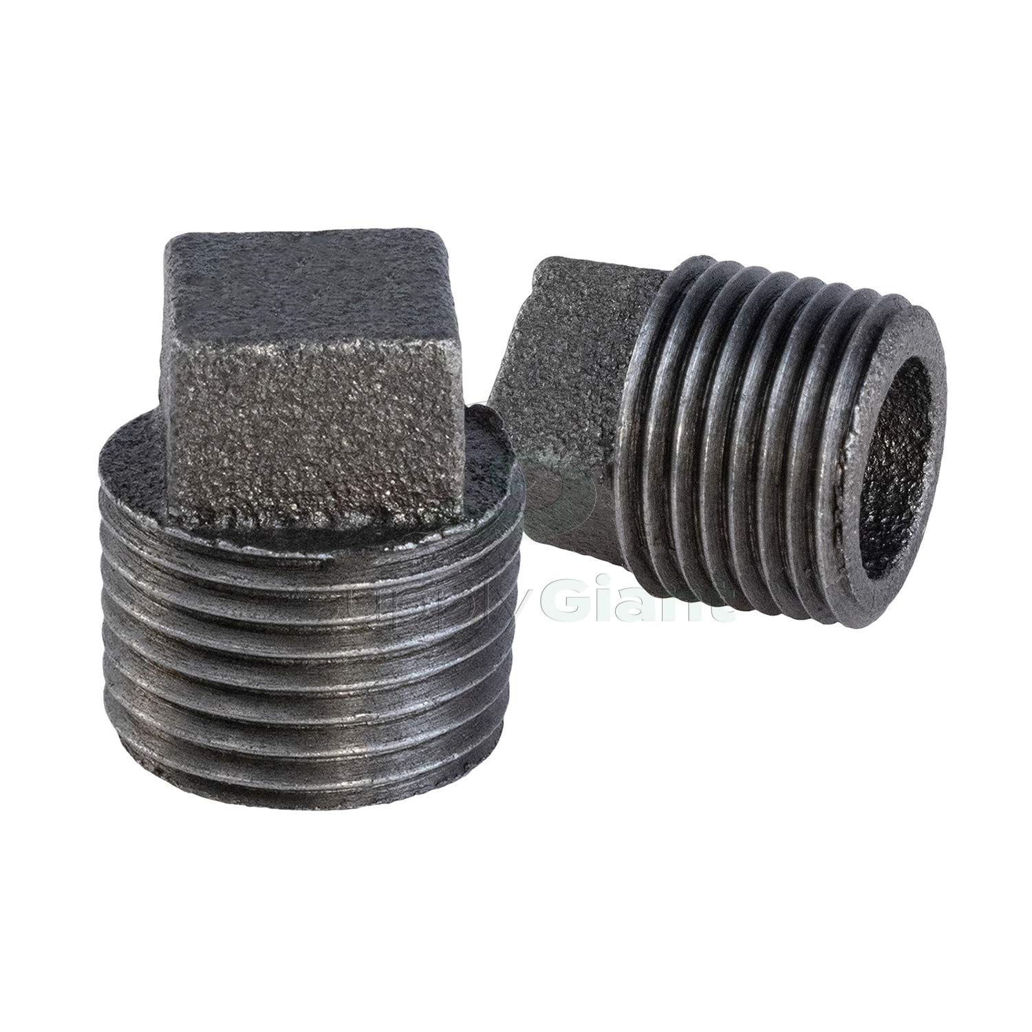 CNQM3000 Black Malleable Iron Plug with Square Head, 1