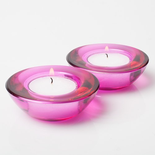 Eastland® Chunky Tealight Candle Holder - Pink Glass Set of 96 - Perfect for Weddings, Parties, Home Decor & Romantic Ambiance