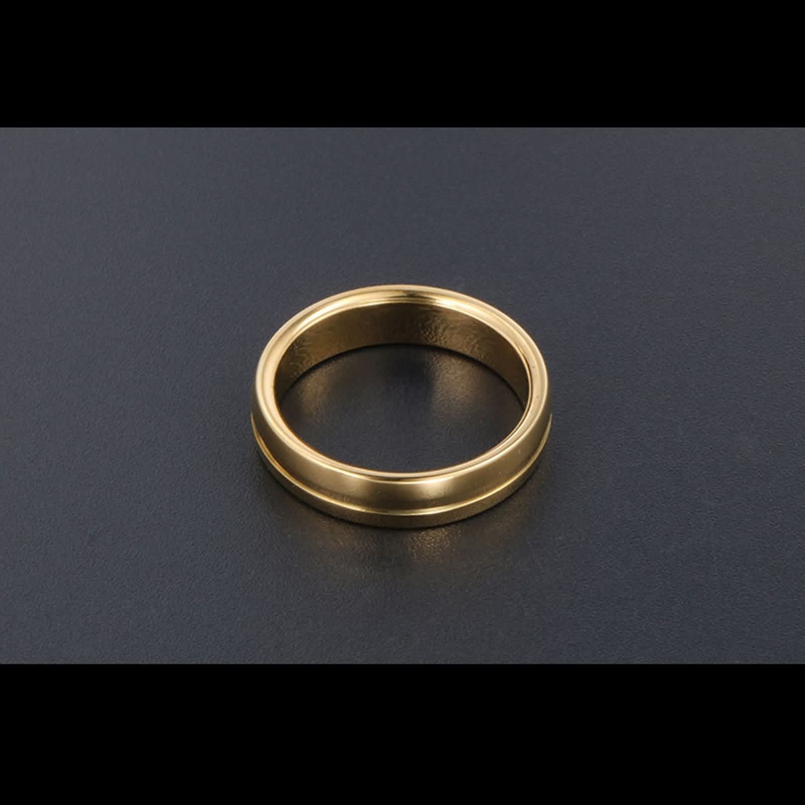 Men's Punk Rings - 5mm Round Polished Stainless Steel Black Band for Men | Gothic, Rocker, Biker Style Jewelry for Everyday Wear & Special Occasions