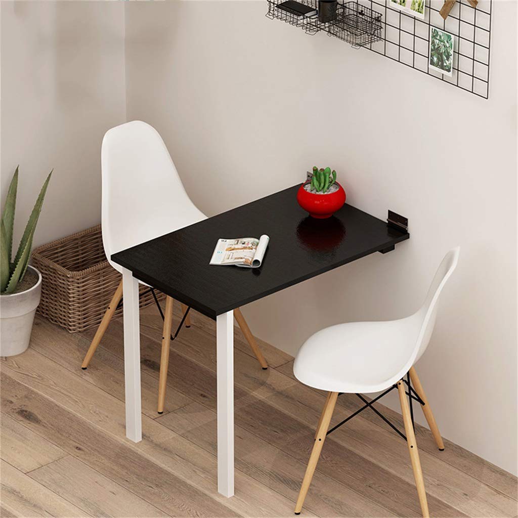 Space-Saving Folding Wall Desk - Compact 80×40×75cm Black Workstation for Small Spaces | Coffee Bar, Kitchen Dining & Home Office Computer Table | Perfect for Apartments, Dorms & Tiny Homes