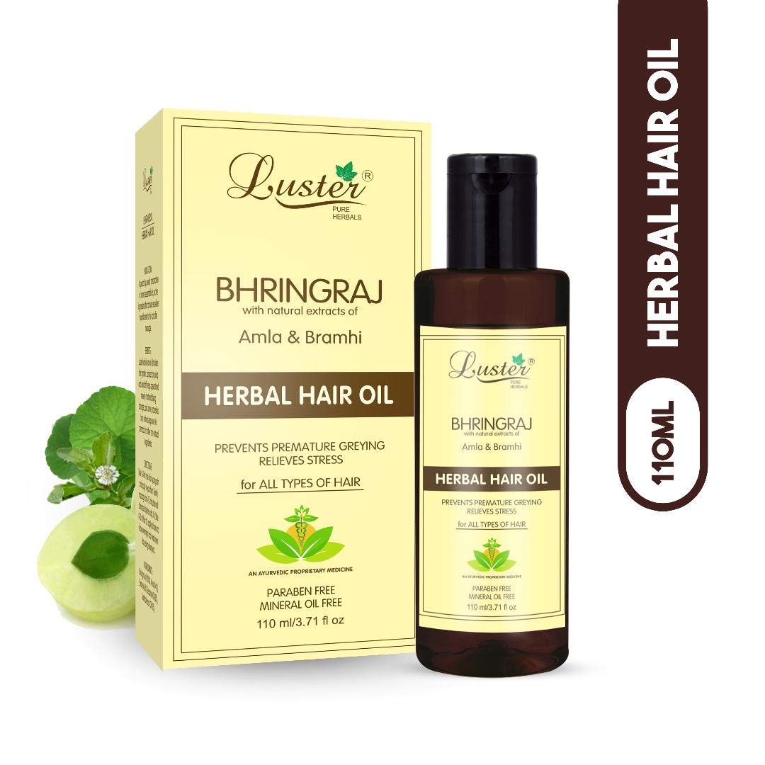 Luster Rosemary & Henna Hair Oil with Tea Tree & Neem | Bhringraj Oil Combo for All Hair Types | Natural Extracts Enriched | Paraben & Mineral Oil Free - 110ml (Pack of 3) | Promotes Hair Growth & Scalp Health for Daily Hair Care Routine