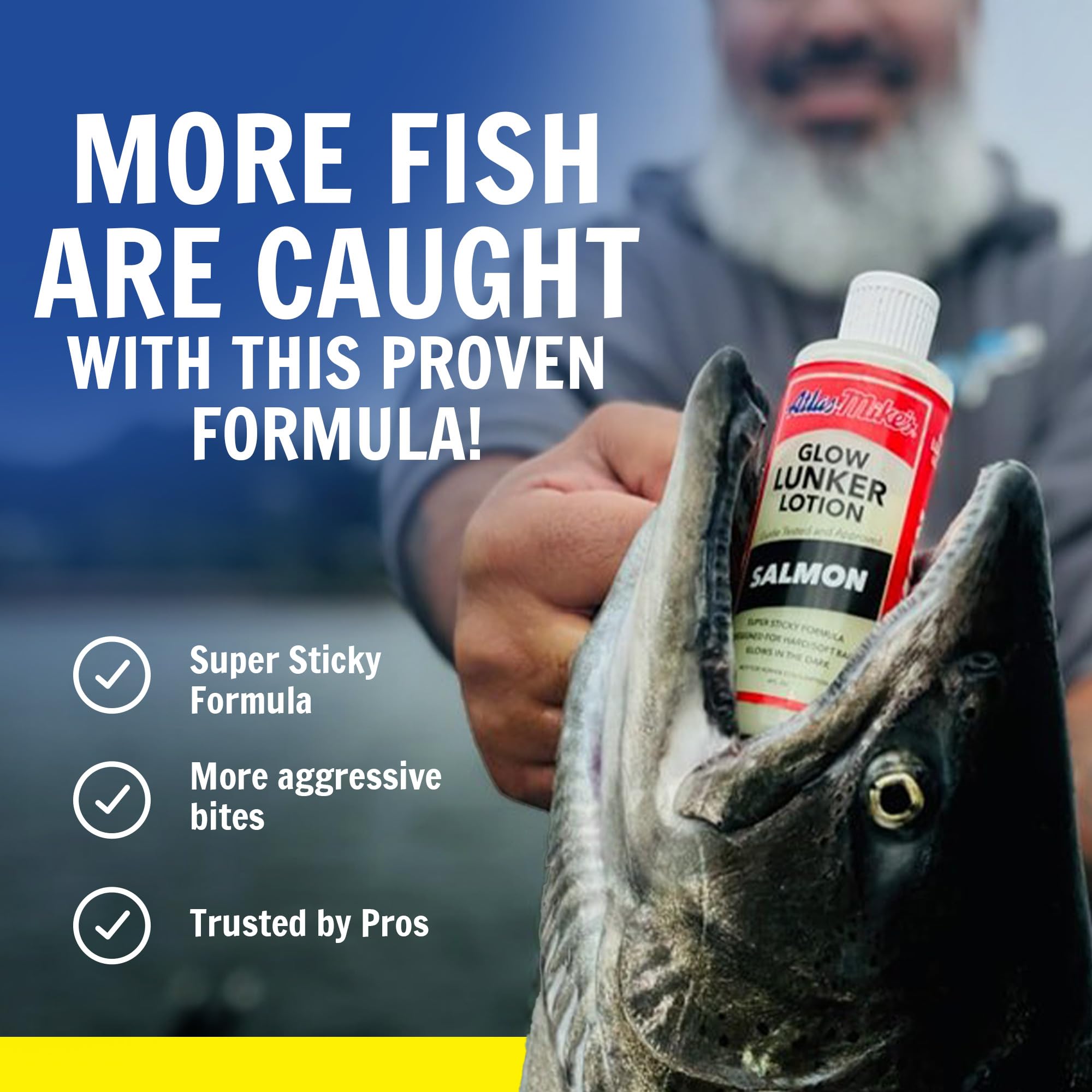 Mike's Premium Fishing Bait & Lure Lunker Lotion - Tuna & Garlic Scent Attractant for Bass, Trout & Freshwater Fish | Ideal for Tournament Fishing & Shore Casting