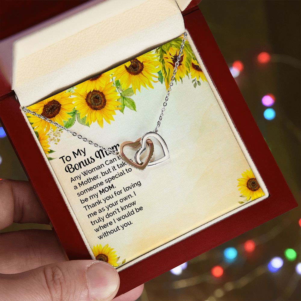 Interlocking Hearts Necklace - Thoughtful Gift for Step Mom & Bonus Mom | Perfect for Mother's Day, Birthday & Special Occasions
