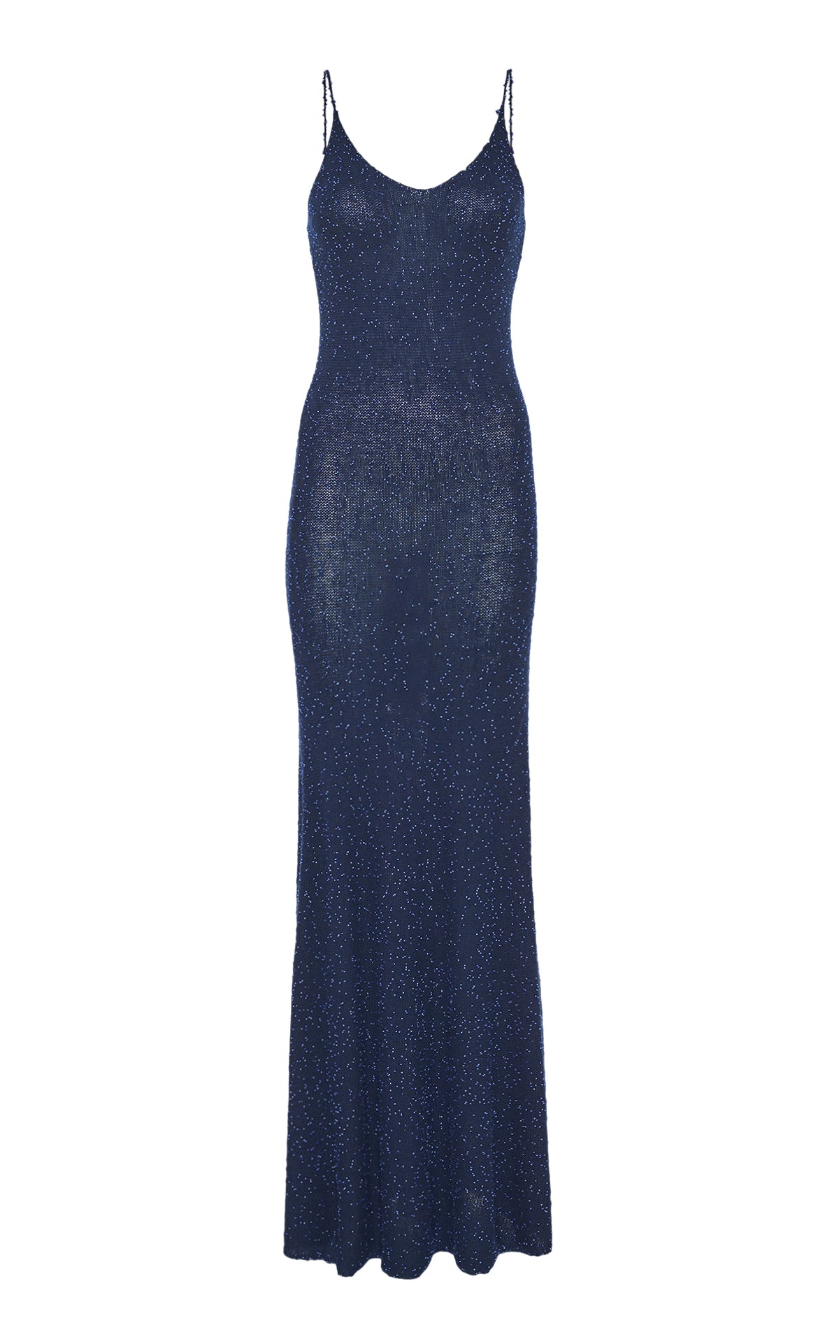 Florian Knit Dress - Electric Navy Beaded Cashmere Silk Blend - Elegant Women's Evening Dress for Parties, Weddings & Special Occasions