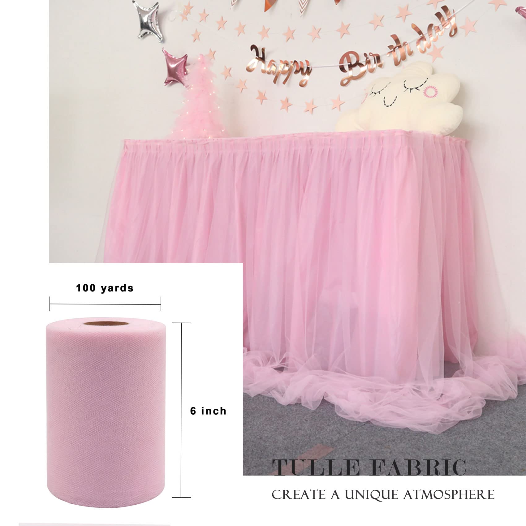 Light Pink Tulle Fabric Roll 6