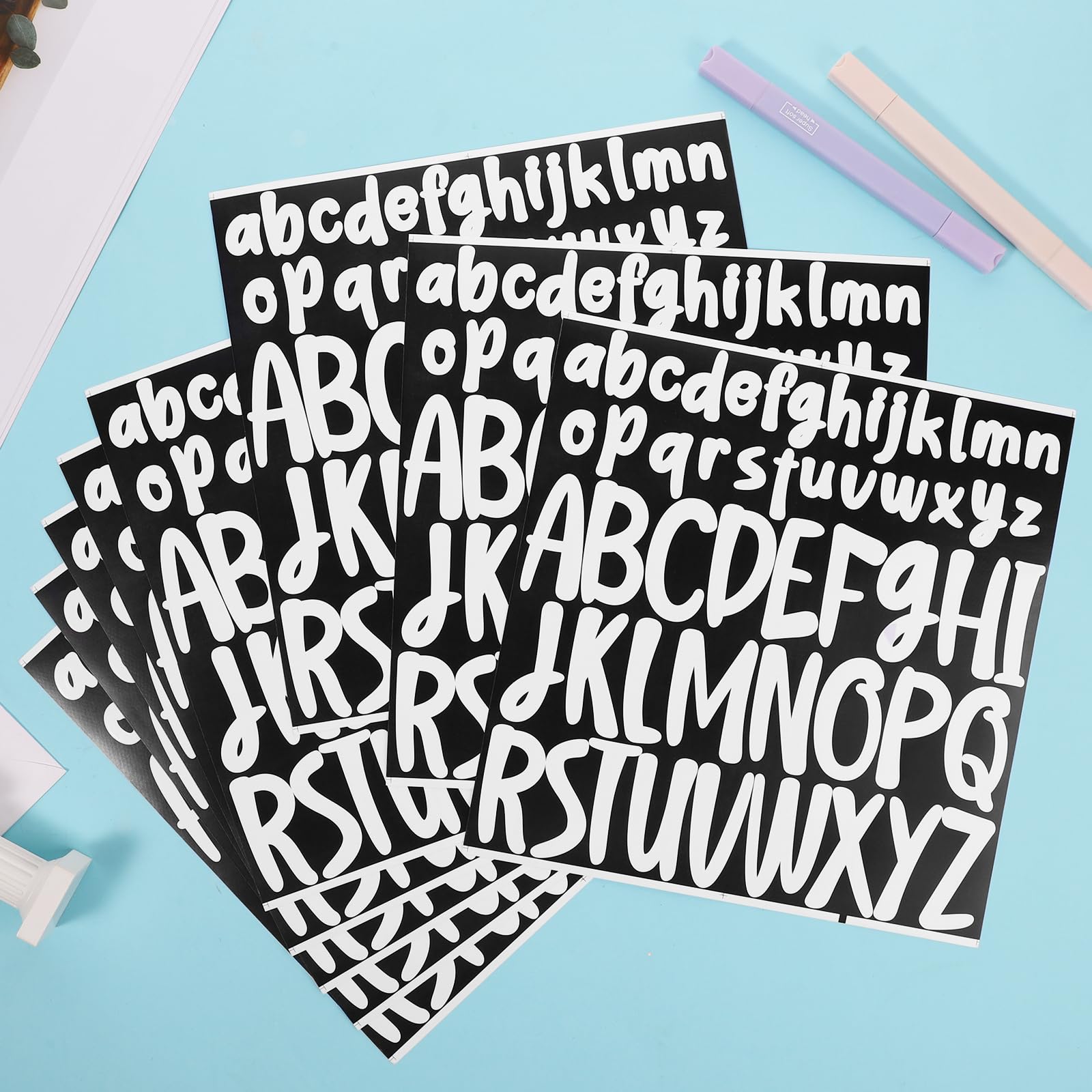 416pcs Self-Adhesive Alphabet Stickers - 8 Sheets (1