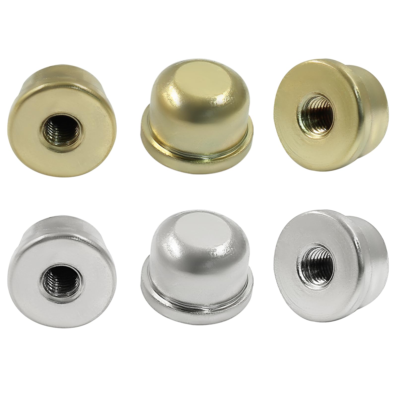 4 Pcs Solid Lamp Finials - 1/4-27 Inch Screw Cap Knob for Lamp Harp Tops (Gold & Silver) | Decorative Lighting Accessories for Table Lamps, Floor Lamps & Chandeliers