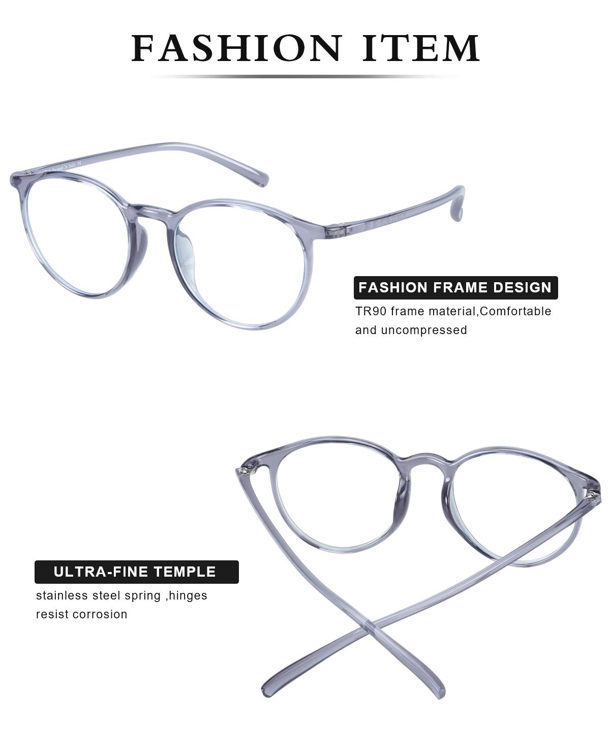 DUCO Superlight Blue Light Blocking Glasses for Computer, Reading & Gaming - 100% UV Protection & Anti-Eye Strain - Perfect for Office Work, Online Classes & Late-Night Screen Use
