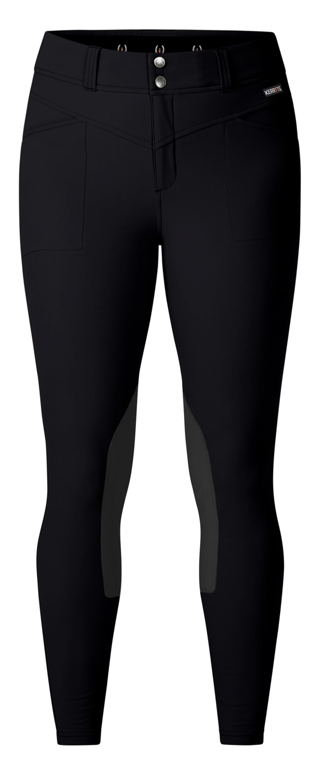 Kerrits Women's Crossover II Knee Patch Riding Breeches - Lightweight Equestrian Pants with Pockets for Horseback Riding, Training & Show Jumping | Durable All-Season Riding Tights for Women Riders