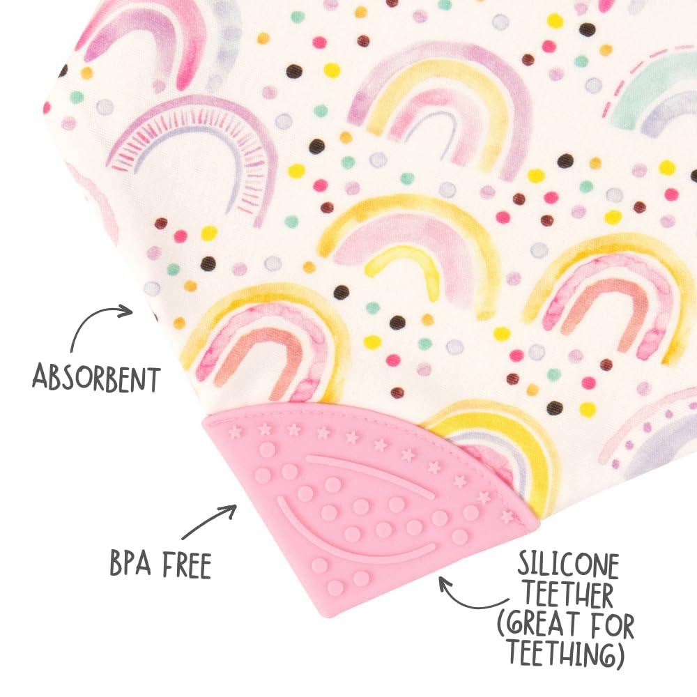 Reversible Bandana and Teether Bibs for Baby Boys & Girls - 100% Cotton, Absorbent, Durable & Easy to Clean Bibs - Perfect for Feeding, Teething & Drooling Protection
