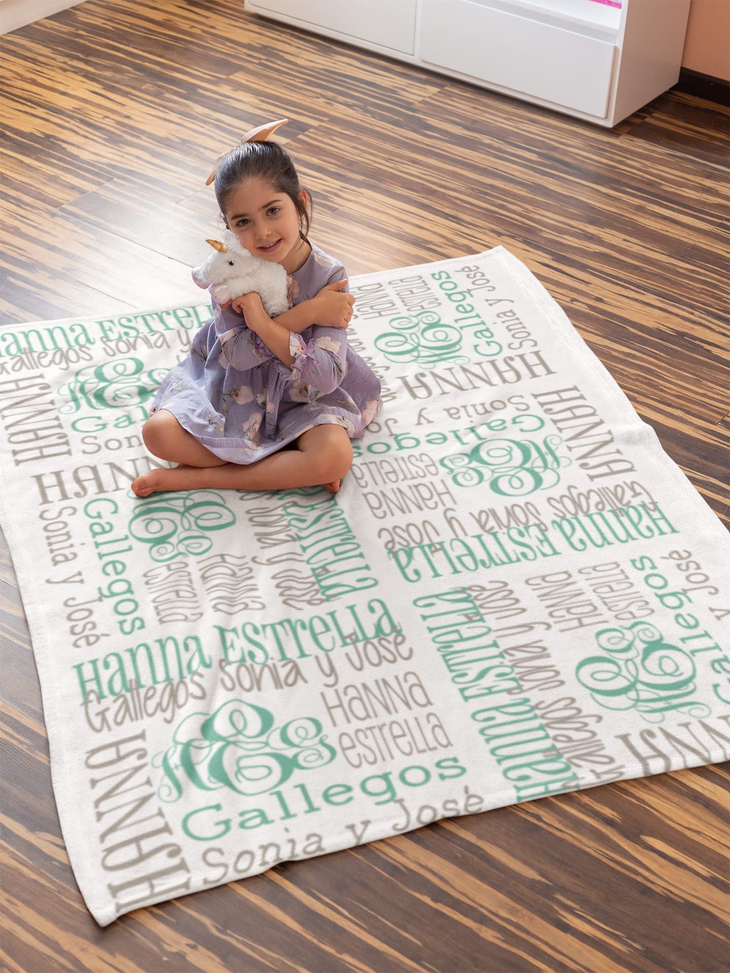 Athena Personalized Fleece Quilt Blanket for Girls - Soft King Size Baby Blanket with Custom Name | Nursery, Crib, Stroller & Gift for Newborns