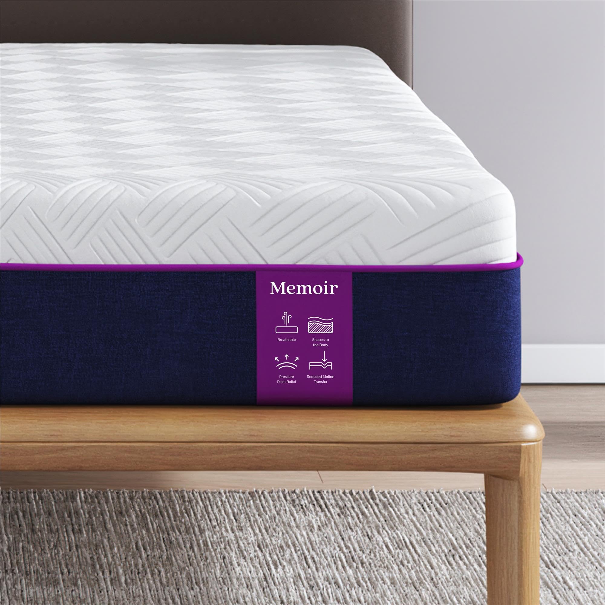Signature Sleep Memoir 10 Inch Medium Firm Memory Foam Mattress - CertiPUR-US & OEKO-TEX Certified - Full Size Bed Mattress in White - Perfect for Guest Rooms, Dorms & Small Apartments