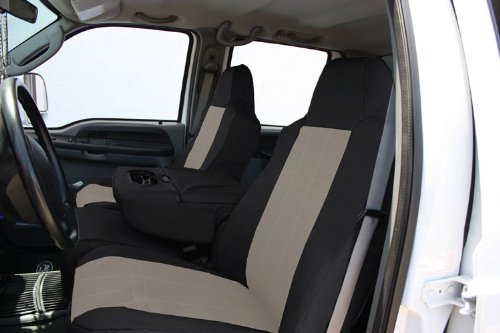 2007-2009 Honda CR-V Custom Fit Front Seat Covers - Beige DuraPlus Bucket Seat Protectors with Black Trim | Easy Installation | Perfect for Road Trips & Daily Commutes