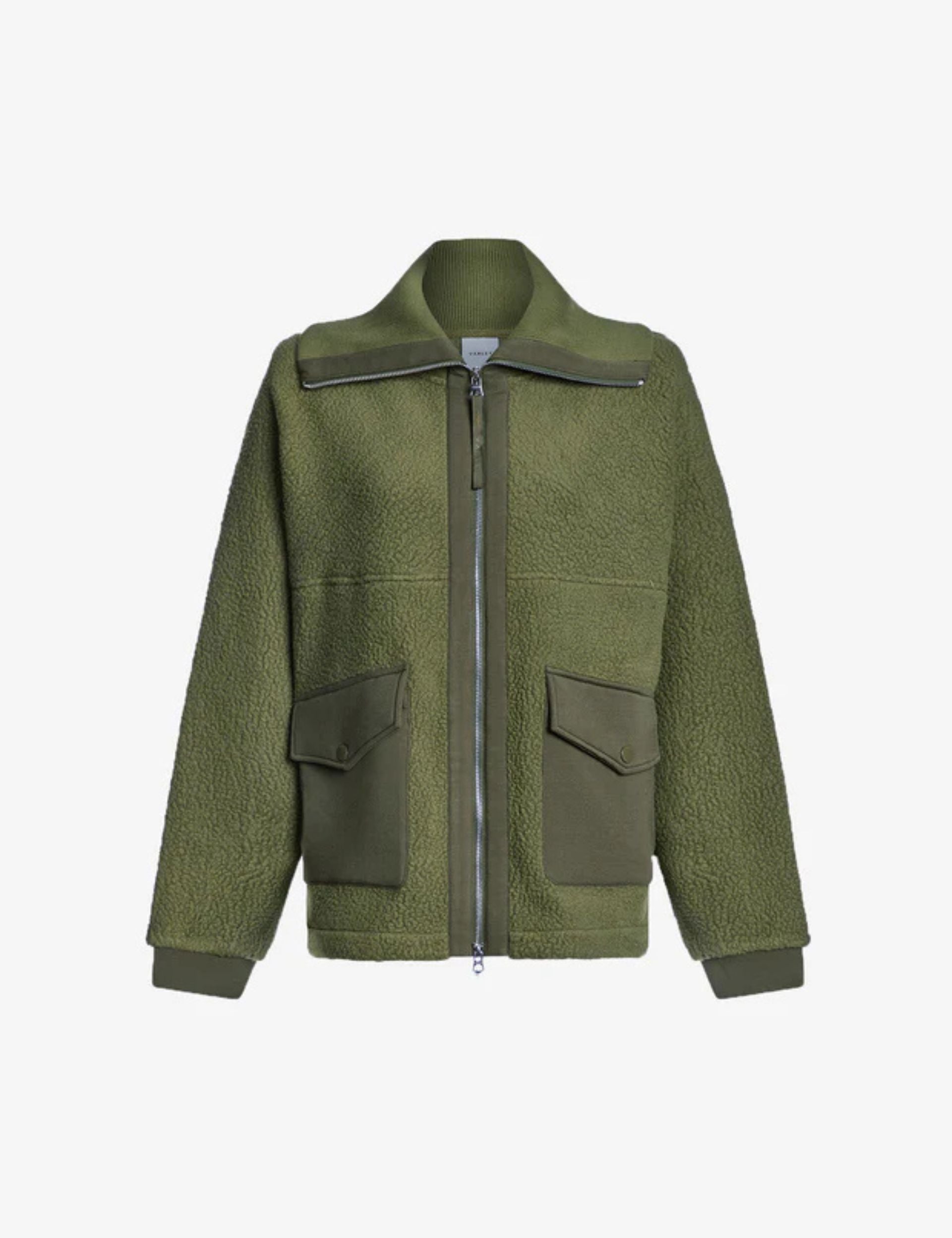Eleanor Patch Pocket Fleece Jacket - Women's Winter Warm Moss Green Fleece Coat for Outdoor Hiking & Casual Wear