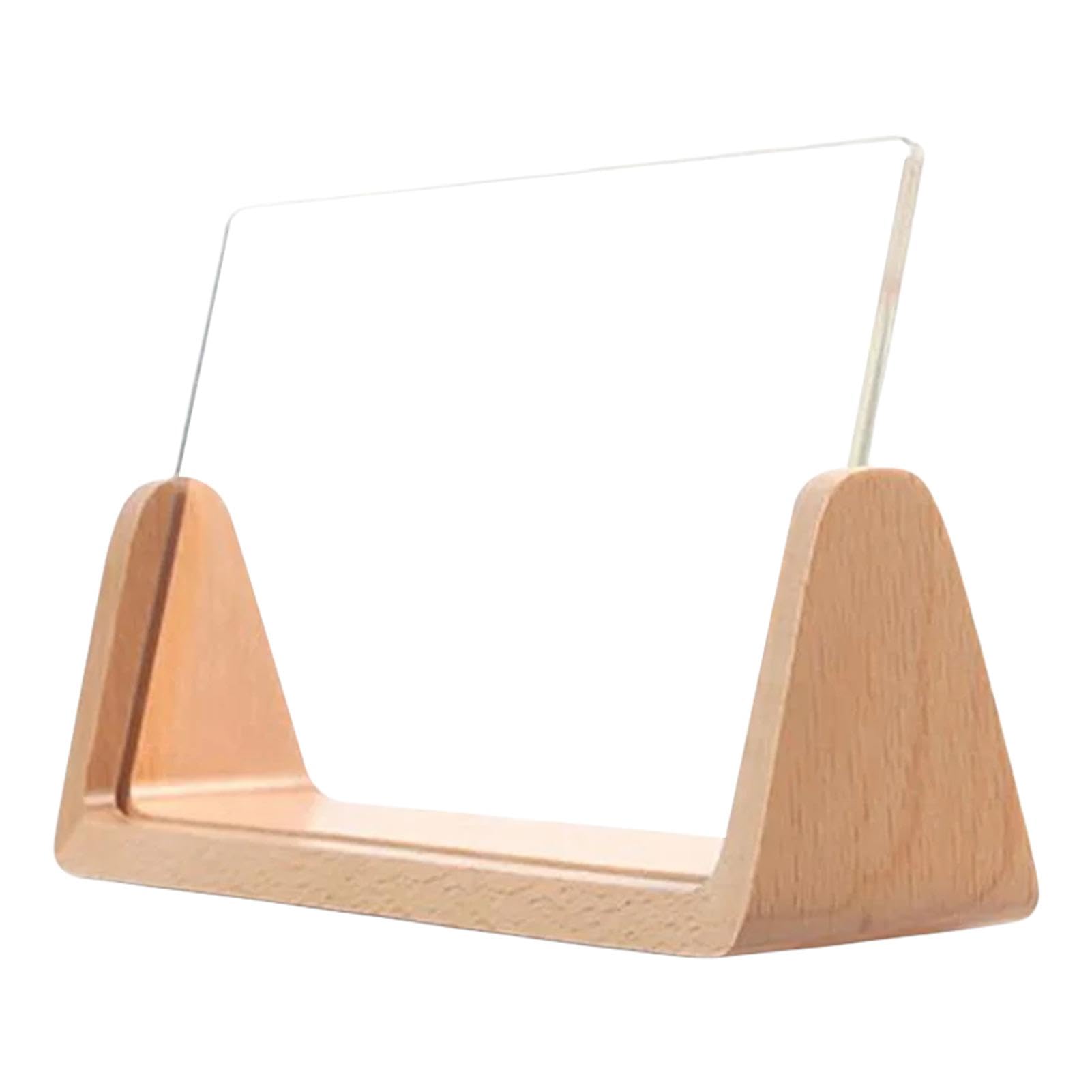 Wooden Desktop Photo Frame - U-Shaped Rustic Picture Frame with Clear Acrylic Plate for Home & Office Decoration | Perfect for Displaying Family Photos, Wedding Pictures, and Artwork on Desks, Shelves, or Nightstands