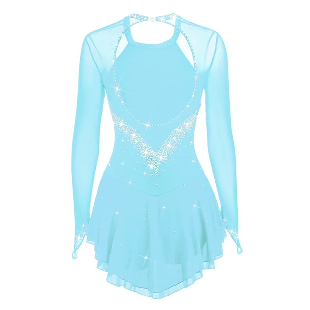 Black Figure Skating Dress for Women & Girls - Elegant Dark Skating Skirt for Ice Skating, Performances & Competitions - Comfortable & Stylish Costume for Practice & Shows